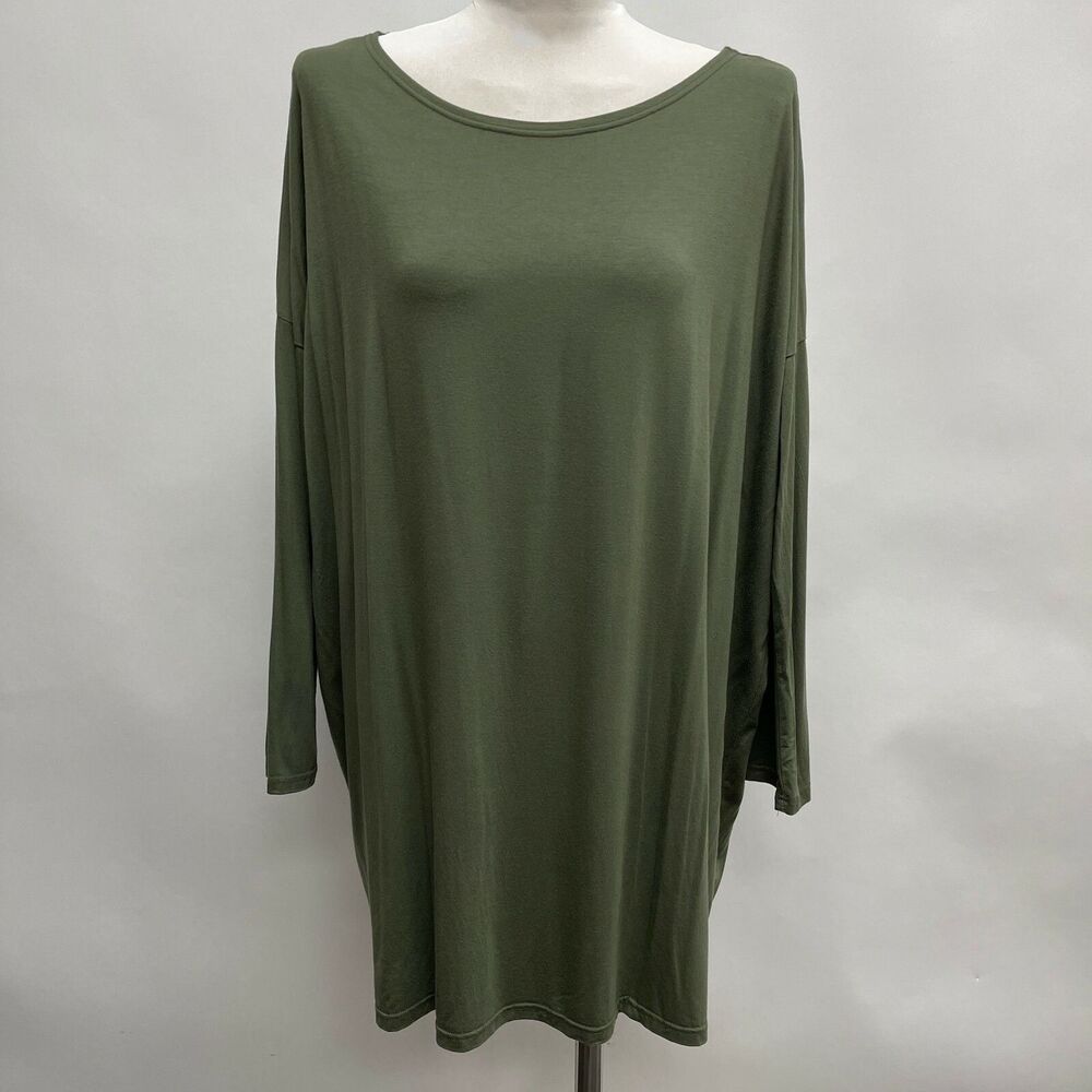 Piko 1988 Women's Top‎ Medium Large Olive Green Drop Shoulder